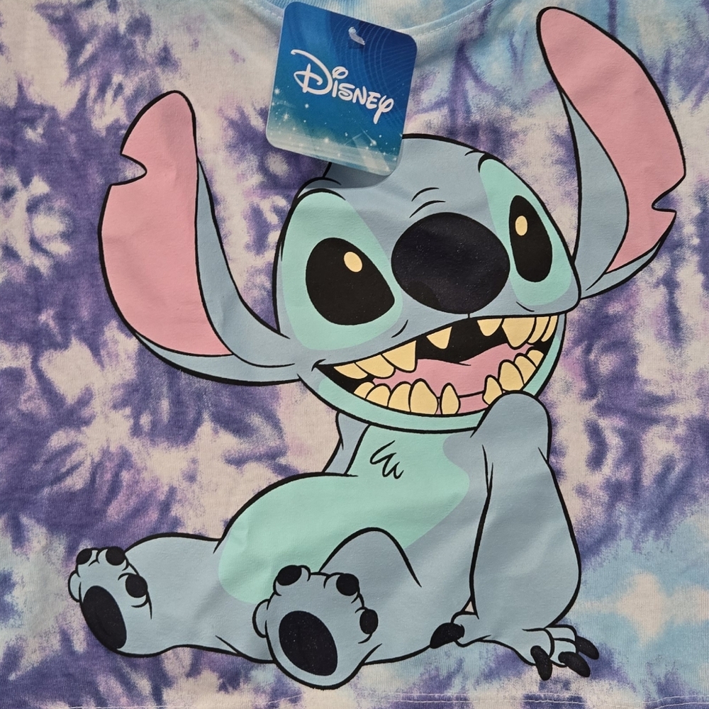 NWT Disney Stitch Tie-Dye Crop Top - Picture 2 of 6